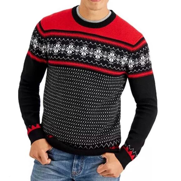 Charter Club Men’s Snowflake Pattern Sweater Size Large - Picture 1 of 10